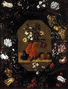 Juan de  Espinosa, surrounded by a wreath of flowers and fruit